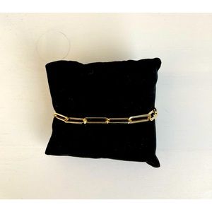 14kt gold paper clip bracelet